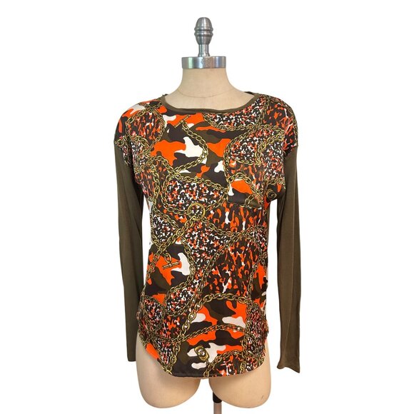 Michael Kors XS Long Sleeve Shirt Chain Print size XS - Picture 1 of 5